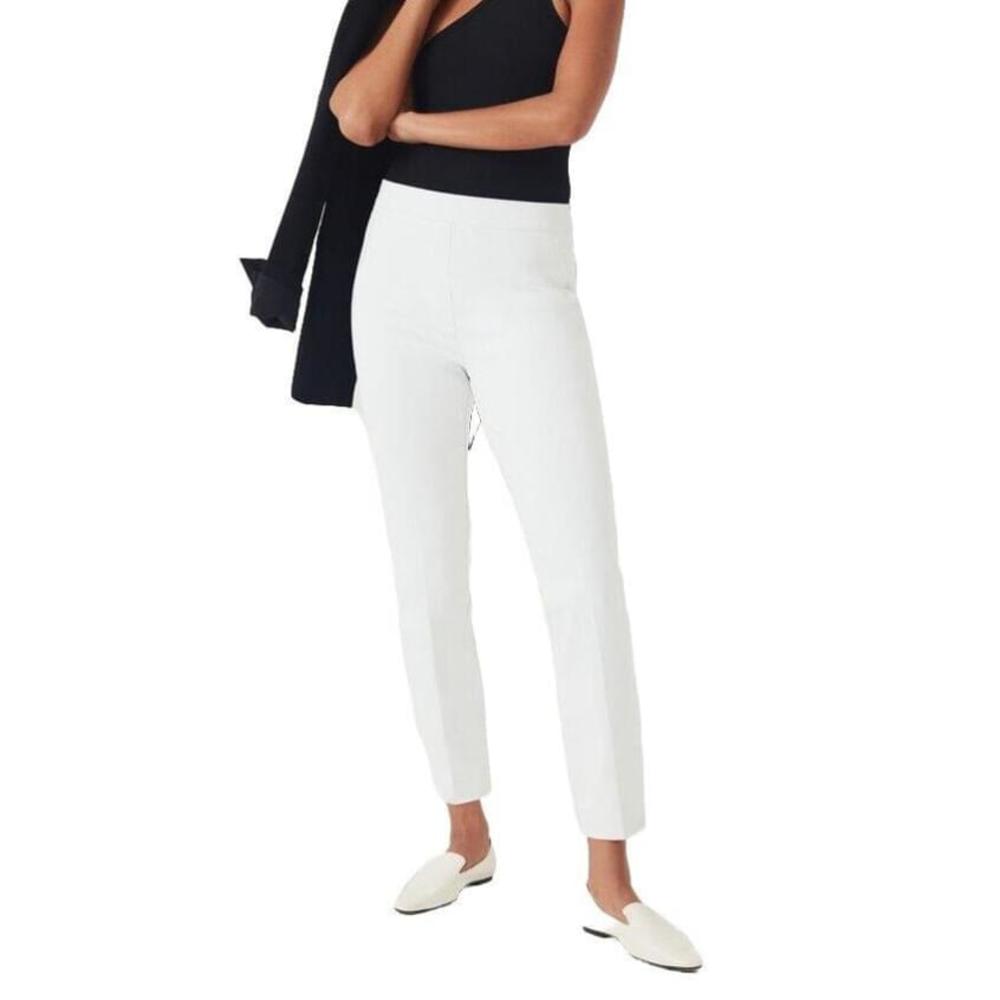 NEW $148 Spanx Pants Women's Classic White Silver Linings Slim Straight Size S/P